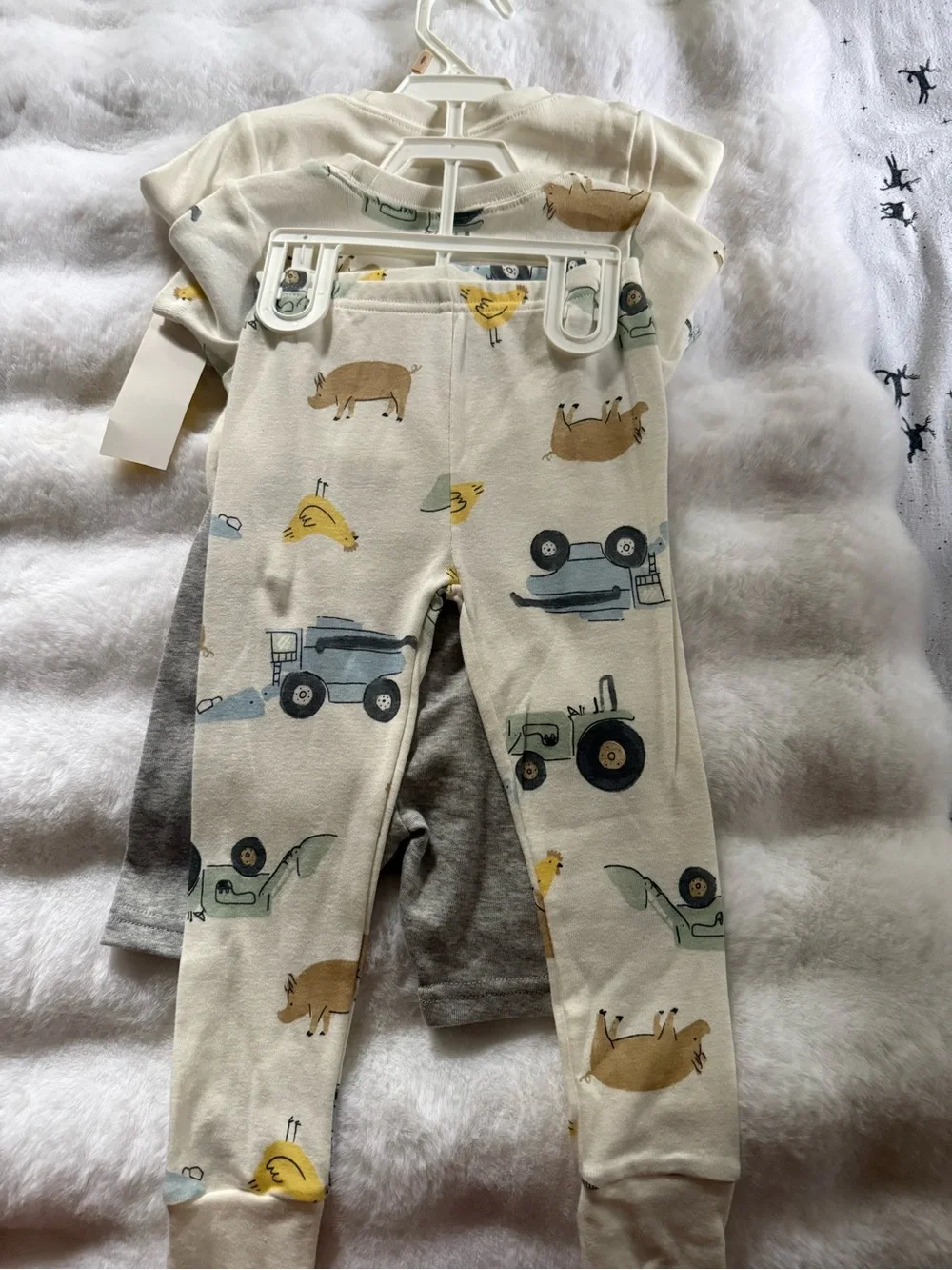 Carter's Cream Tractor & Farm Animals Pajama Set